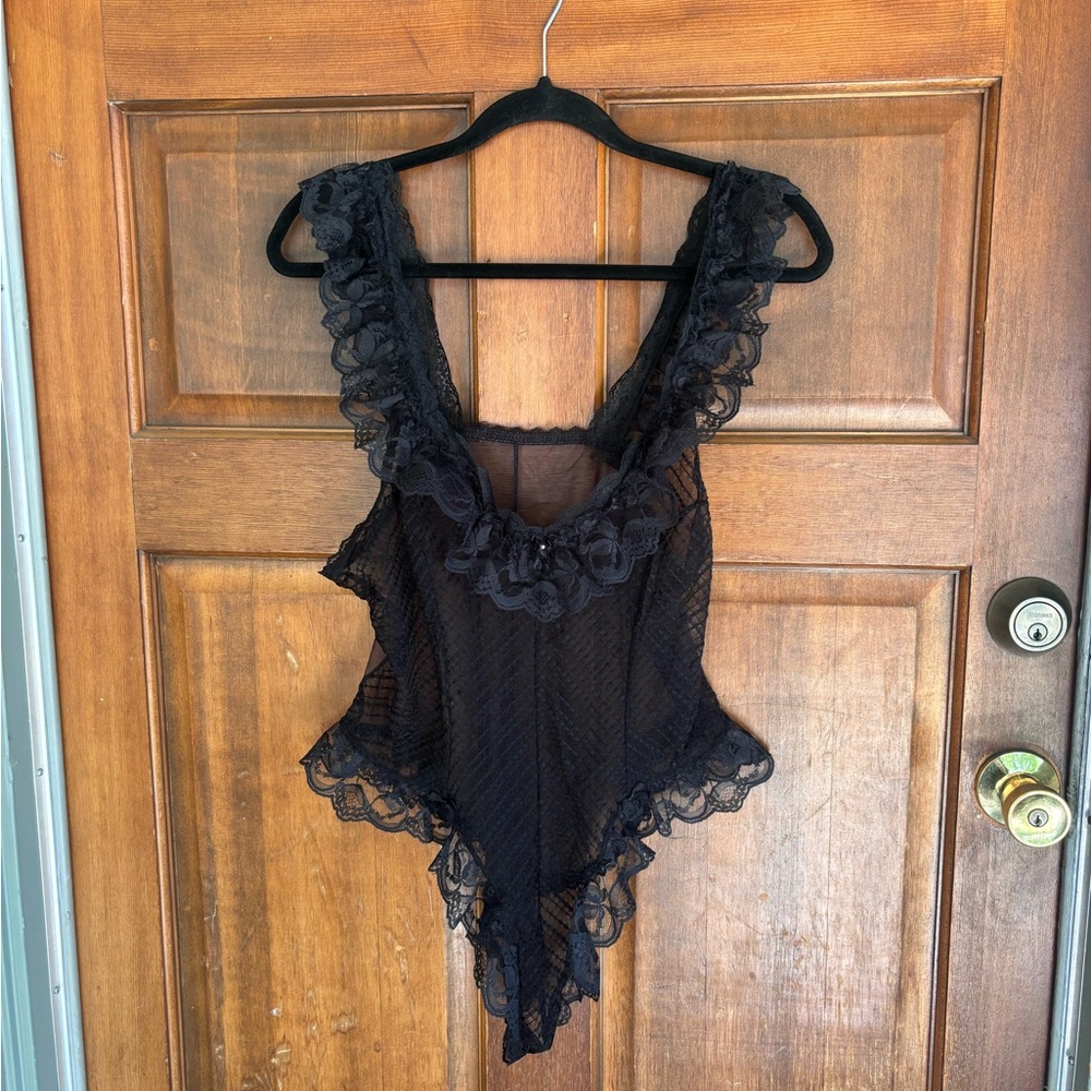 Gothic Black Lace lingerie Bodysuit